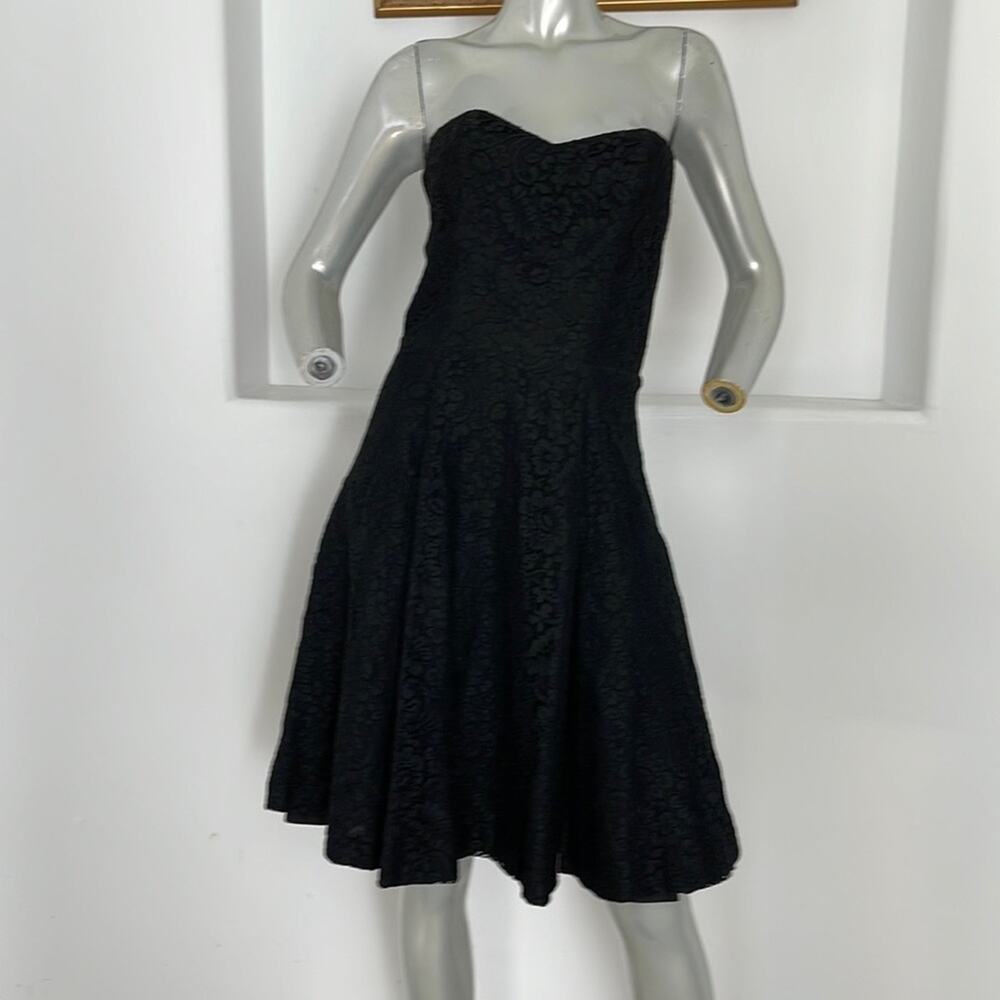 Paul & Joe Strapless Fit& Flare Black Lace Dress Size FR 40